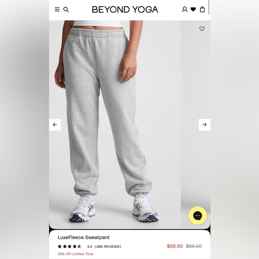 Beyond Yoga LuxeFleece Grey Sweatpants